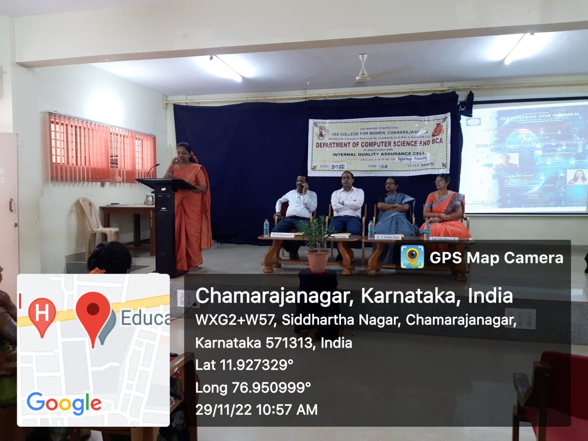 The department of Computer Science and BCA organized One day Workshop on “Digital Image Processing” on 29.11.2022. Dr. Chandrajit M, Asst. Prof. MCA, MIT College, Mysore and Dr. Shabha Rani N, Asst. Prof, Research Convenor, Department of CS, Amrutha Vishwa Vidyapeetham, Mysore were the resource persons.